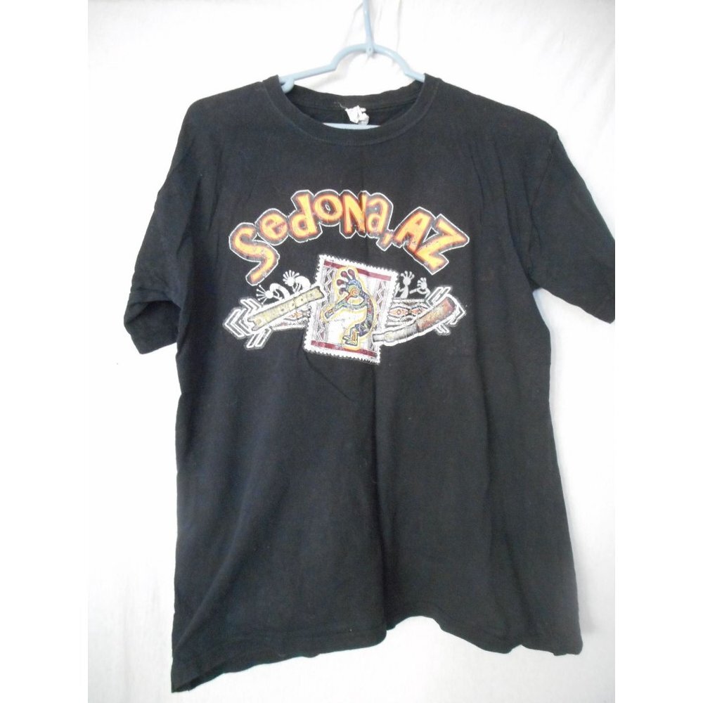 Sedona AZ Kokopeli Unisex Black Sz M short Sleeve T-shirt by Keya